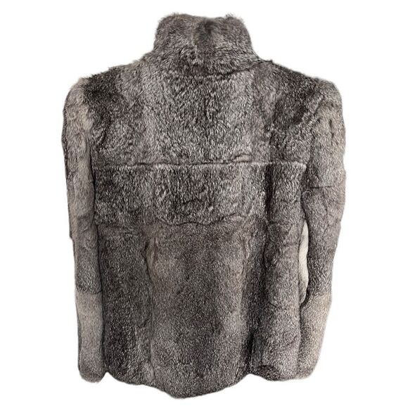 ADA Vintage Color Gray 100% Dyed Rabbit Fur Jacket Coat Size M - Picture 4 of 8